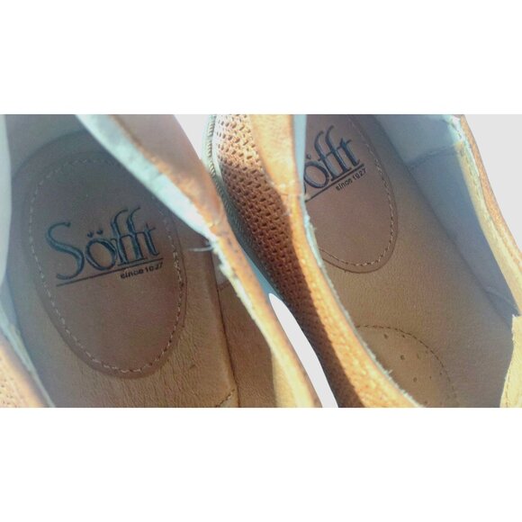 Söfft Tan Women's Size 8M Leather Perforated Oxford Style Shoes - Picture 6 of 9